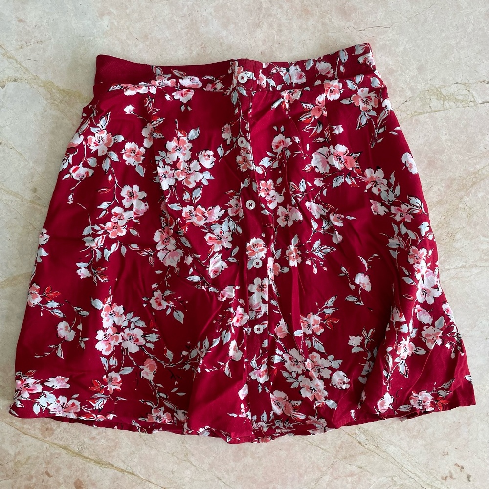 Dizzy Lizzy Cherry Blossom Floral Mini Skirt